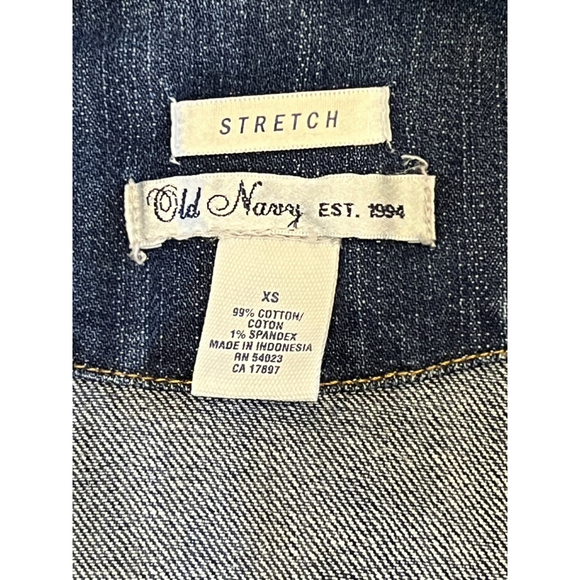Old Navy Denim Jacket Girls Blazer Style Button Front Pockets Stretch Girl's XS - Picture 5 of 5